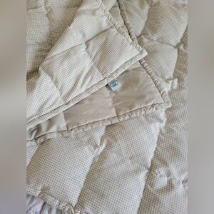 Laura Ashley Gingham Checkered Sage White Down Throw Vintage 50x70 EUC